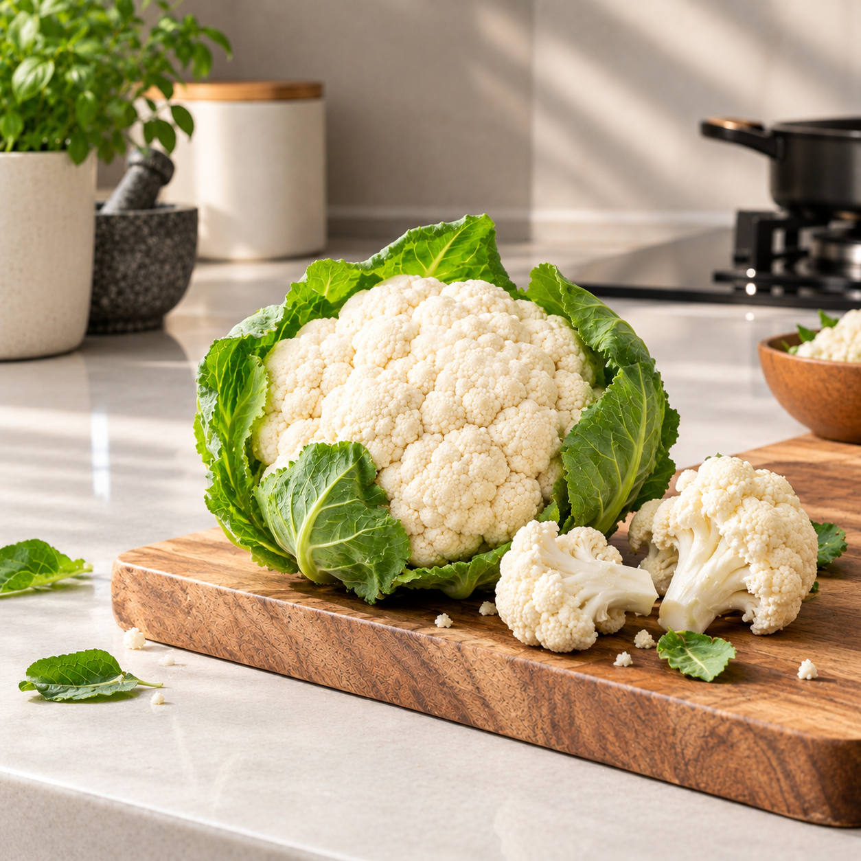Cauliflower prepared for commercial supply